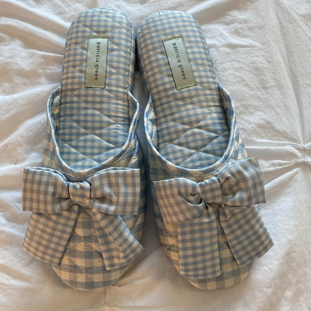 Patrica Green Sally Check slippers, size 8